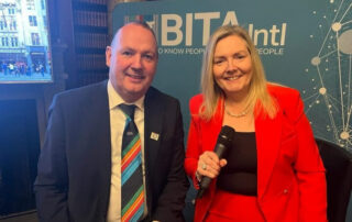 Jacqueline O'Donovan with a microphone