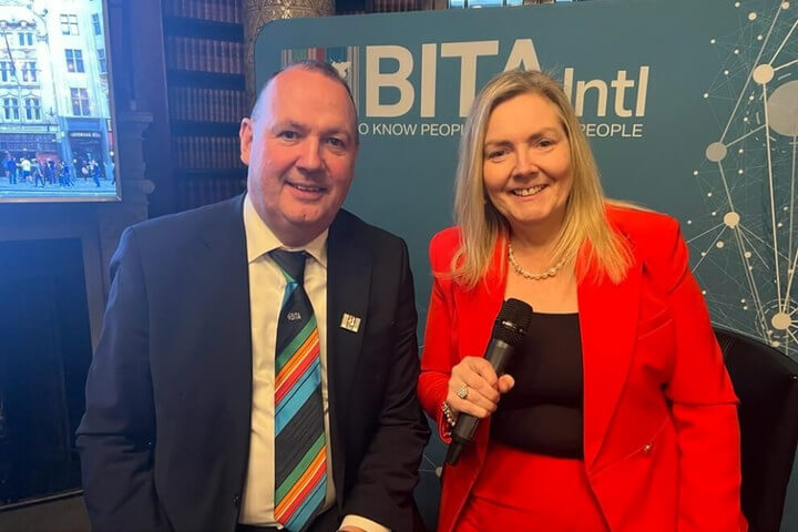 Jacqueline O'Donovan with a microphone