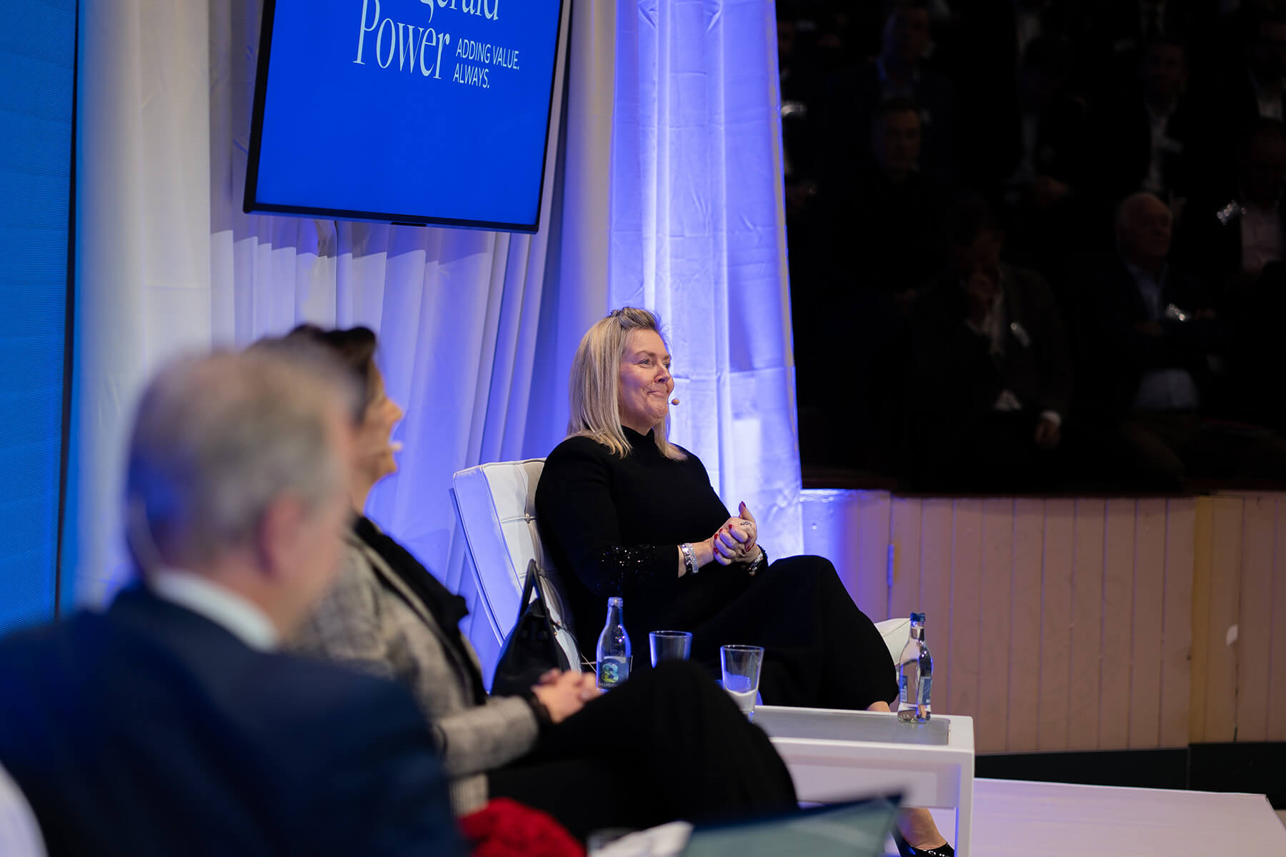Jacqueline O'Donovan on stage speaking